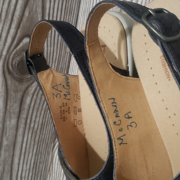 Hotter 7UK (9US) navy blue open toe wegdes sandals - Picture 6 of 7